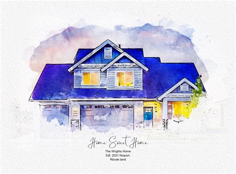 Custom Watercolour House Portrait Watercolor House Etsy