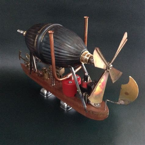 Zeppelin Balloon Steampunk Airship Balloons Wheels Sculptures