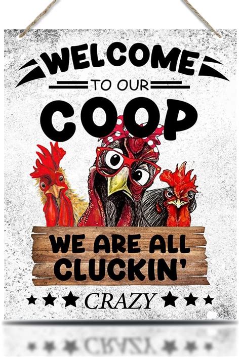 Amazon Funny Coop Decor Hanging Wooden Sign Wall Decor Welcome To