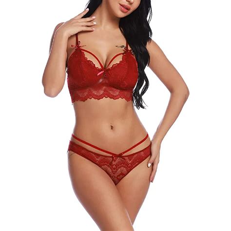 Hot Girls Underwear Thongs Perspective Valentine S Day Lace Bra Panty Set Women S Sexy Lingerie