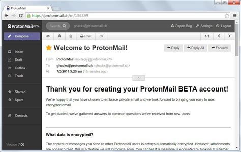 First Look At Secure Email Provider Protonmail Ghacks Tech News