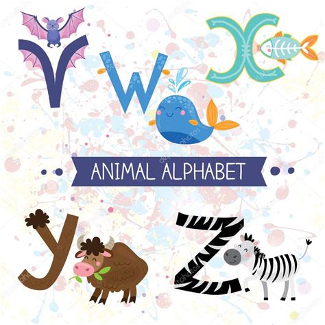 Alphabet De Bande Dessin E Avec Animaux Vecteur Par Martynmarin