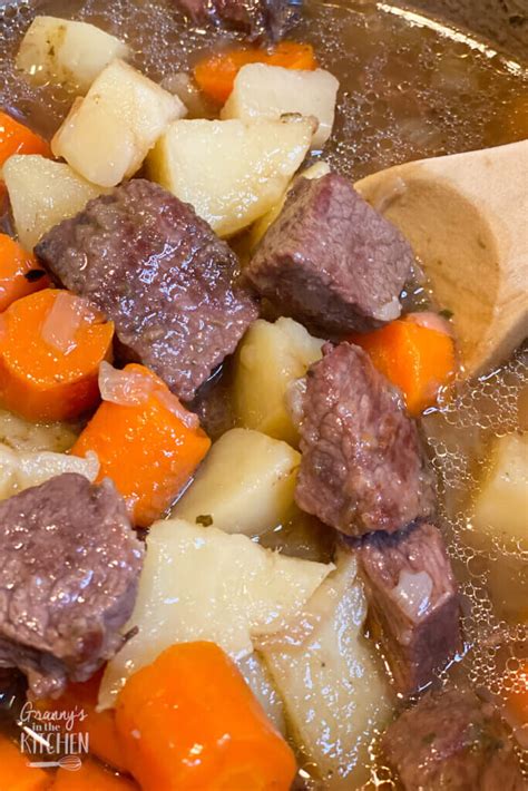 Old Fashioned Beef Stew On The Stovetop Granny S In The Kitchen