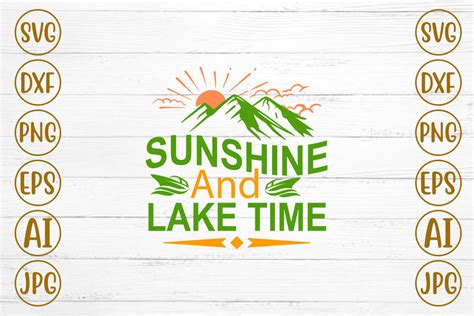 Sunshine And Lake Time SVG Design Graphic By Svgmaker Creative Fabrica