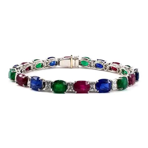 Sapphire, Ruby And Emerald Bracelet