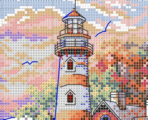 Beacon At Daybreak Counted Cross Stitch Pattern Summer Landscape