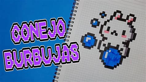 COMO DIBUJAR UN CONEJO KAWAII CON BURBUJAS PIXEL ART PIXELADOS