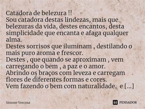 ⁠catadora De Belezura Sou Catadora Simone Vercosa Pensador