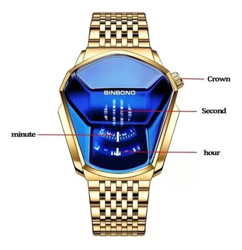 Reloj Elegante De Lujo Acero De Pulsera Binbond Para Hombre