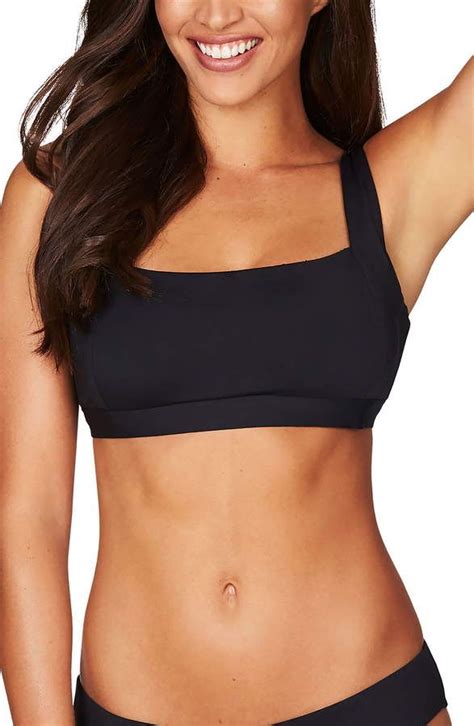 Becca By Rebecca Virtue Fine Line Rib Square Neck Bikini Top American