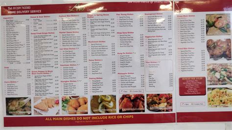 Menu at Lee's fast food, Dollar