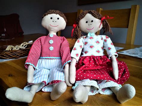 Handmade Rag Dolls Using Pretty Fabrics Lace Ribbons Buttons And Wool Rag Dolls Handmade