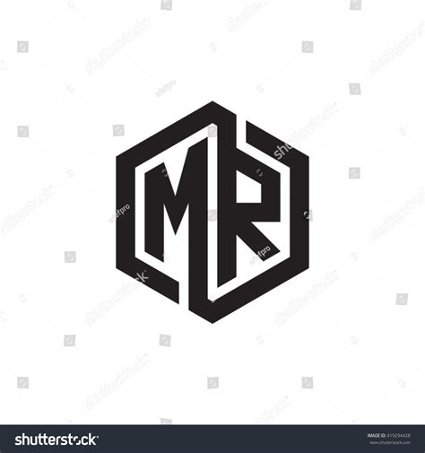 Mr Initial Letters Looping Linked Hexagon Vector De Stock Libre De