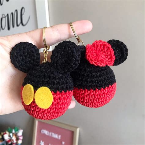 Chaveiro Mickey E Minnie De Amigurumi Elo7 Produtos Especiais