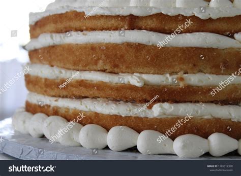 Naked Wedding Cake White Frosting Stock Photo Shutterstock