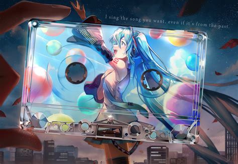 Aqua Eyes Aqua Hair Building City Clouds Hatsune Miku Long Hair Saihate