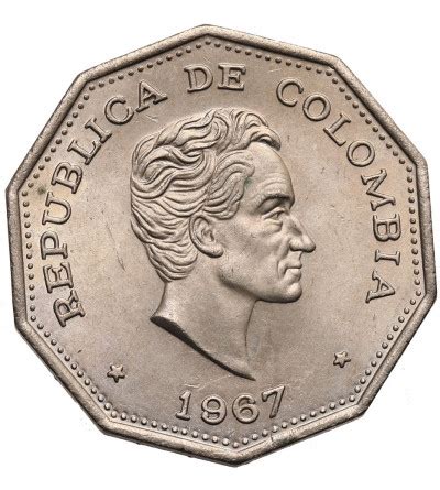 Colombia 1 Peso 1967 Simon Bolivar