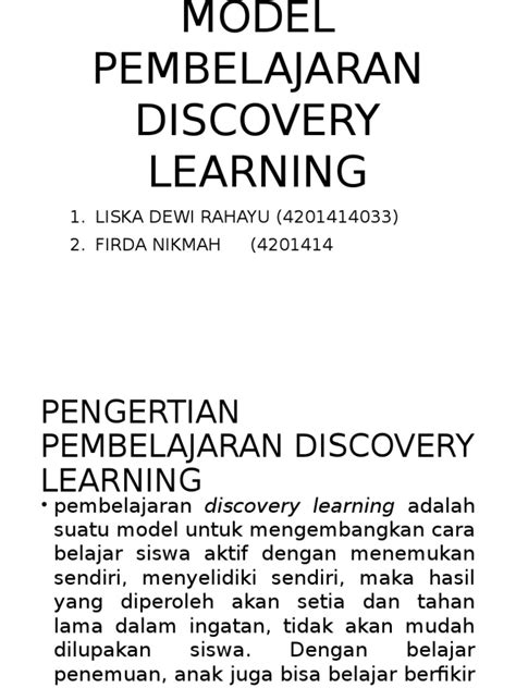 Model Pembelajaran Discovery Learning Pdf