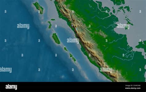 Sumatera Barat Province Of Indonesia Colored Shader Data With Lakes