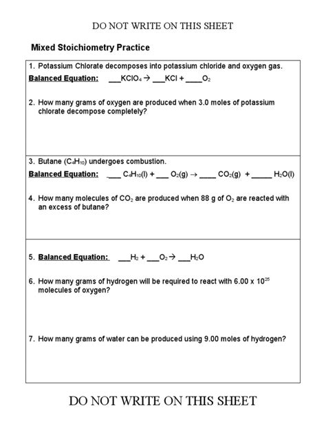 Mixed Stoichiometry Practice Pdf Worksheets Library