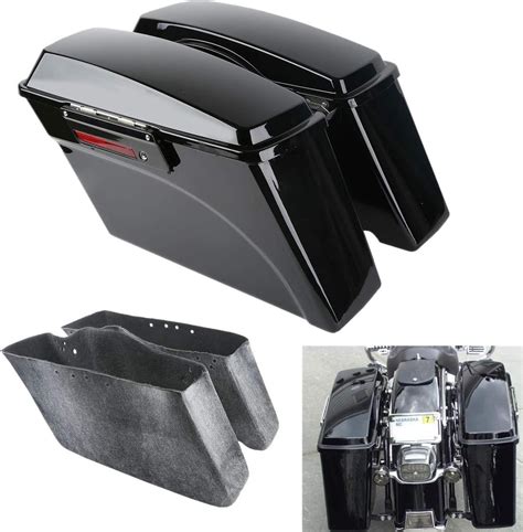 Amazon Tct Mt Vivid Black Hard Saddle Bags Saddlebag Trunk W