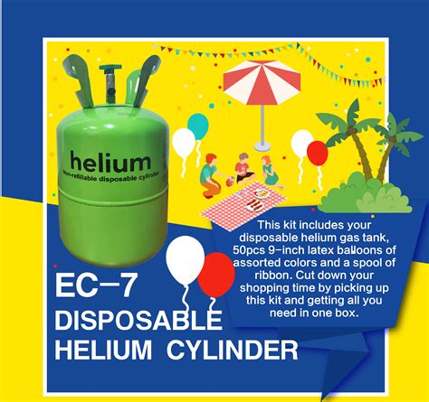 Wholesale Ec 7 Disposable Helium Tanks Balloon 7l 28bar Balloon Gas