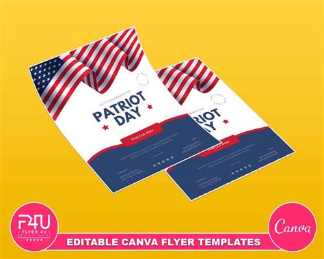 Patriot Day Flyer Diy Canva Patriot Day Flyer Editable Canva Etsy