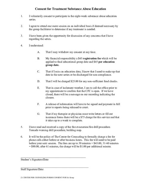 Fillable Online Consent For Treatment Formtemplate Mental Health Rmed Consent Faqshhs