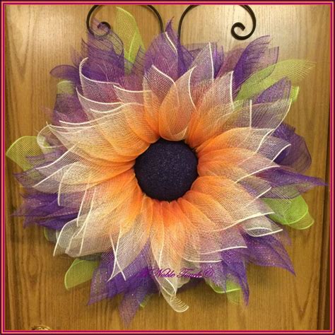 Deco Mesh Flower Wreath Spring Flower Summer Flower With Images