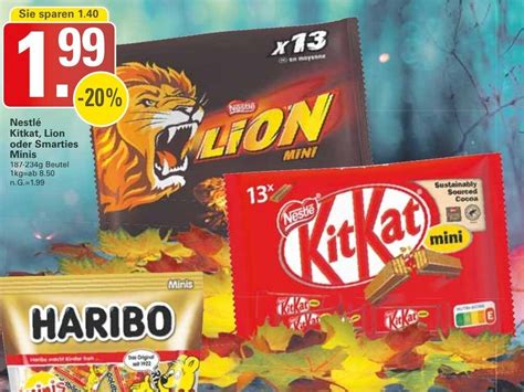 Nestlé Kitkat Lion oder Smarties Minis 187 234g Beutel Angebot bei WEZ