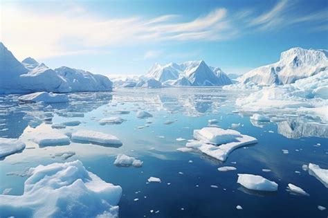 Premium Ai Image Melting Polar Ice Causes Rising Seas A Climate