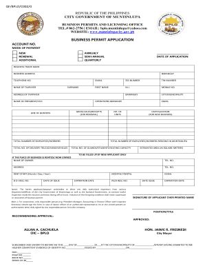 Occupational Permit Muntinlupa Fill Online Printable Fillable