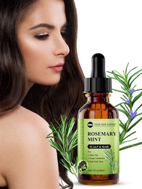 Rosemary Mint Scalp And Hair Strengthening Oil With Biotin And Essential Oils Nourishing Treatment