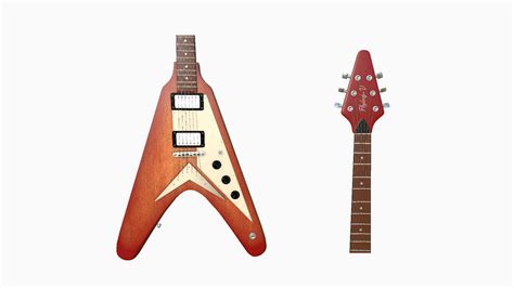 Flying V Electric Guitar 07 - Red Wood 3D Model by gsommer