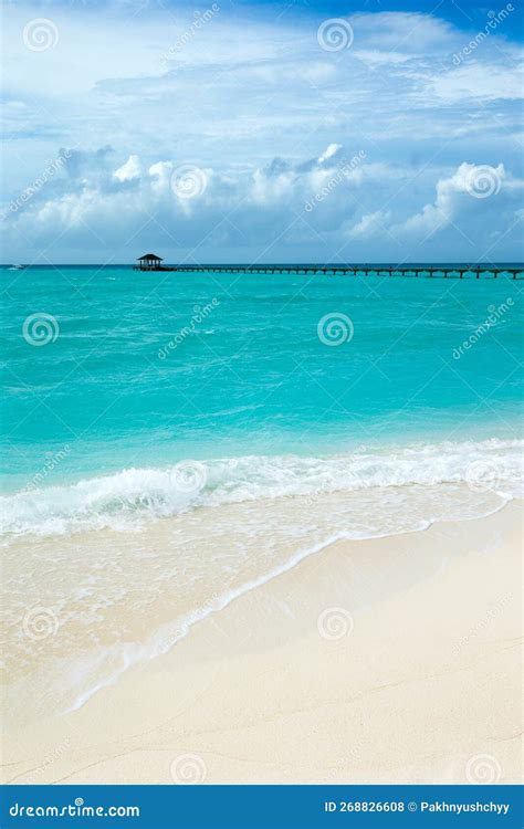 Tropical Maldives Island with White Sandy Beach Stock Photo - Image of vacation, panoramic ...