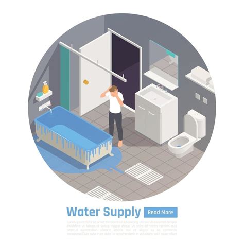 Water Supply Isometric Composition 3294878 Vector Art At Vecteezy