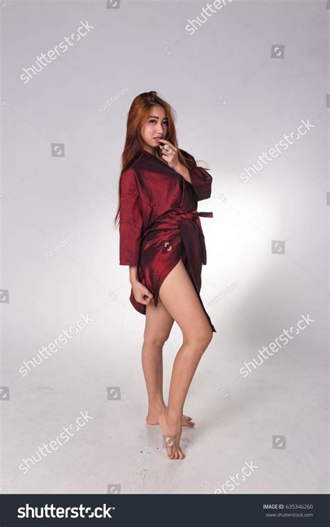 Sexy Asian Woman White Lingerie On Stock Photo Edit Now 635346260