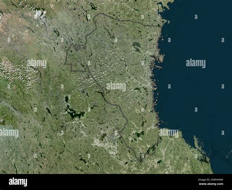 Gavleborg County Of Sweden High Resolution Satellite Map Stock Photo