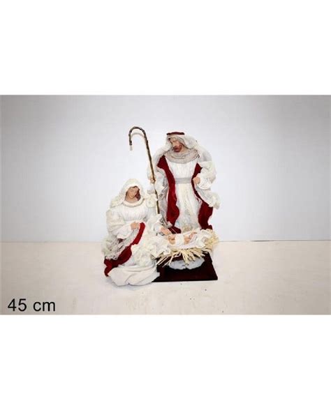 Pastori Statuine Natività 45 cm con pizzo e velluto rosso per presepe