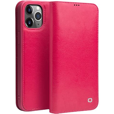 H Lle Iphone Pro Max Qialino Flip Echtleder Rosa