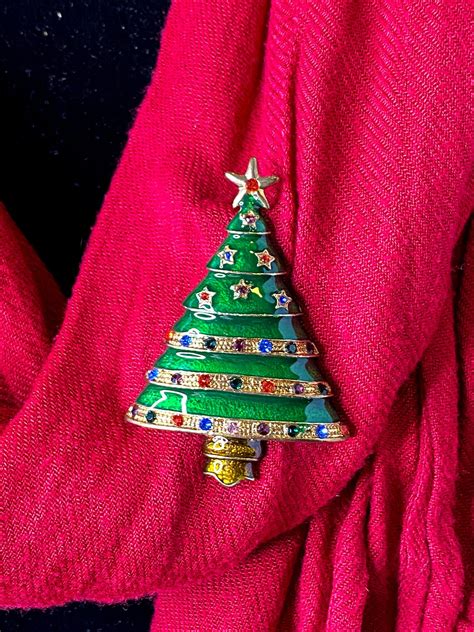 Christmas Tree Brooch Etsy