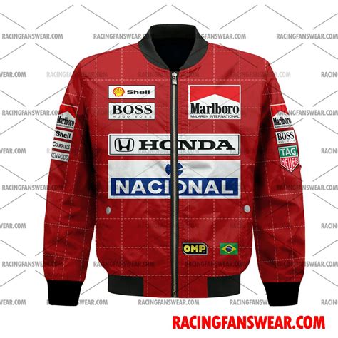 Ayrton Senna Formula Racing Uniform Clothes Bomber Thick Coat