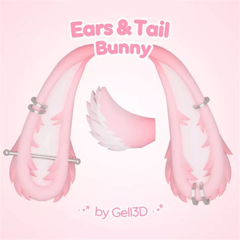 Ears And Tail N°3 Bunny Vrchat Asset By Gell 3d Vrcarena