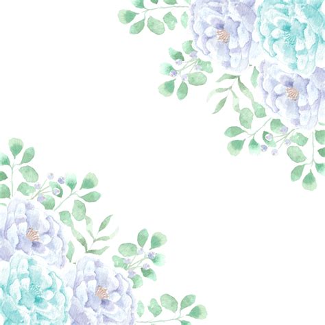 Watercolor Peonies PNG Transparent Soft Blue Peony Watercolor Flower