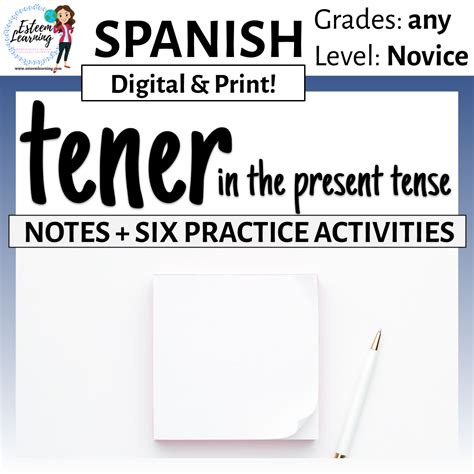 Verb Tener Conjugation Notes And Practice — Esteem Learning Llc