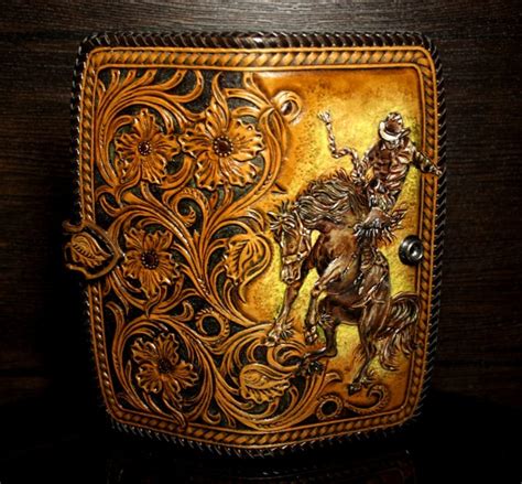 Hand Tooled Cowboy Wallet Tooled Leather Wallet Sheridan