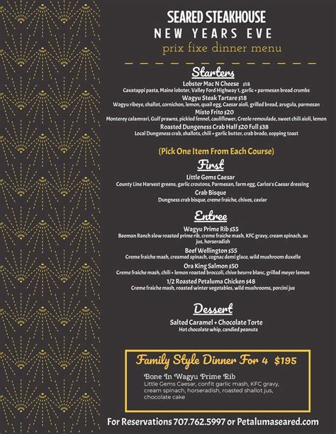 Enjoy New Years Eve Dinner From Seared In Petaluma Ca