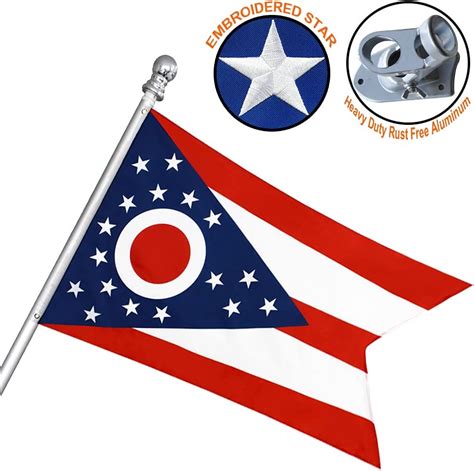 Vedouci Usa X State Flag Kit With Nylon Flag Aluminum Pole Metal Base