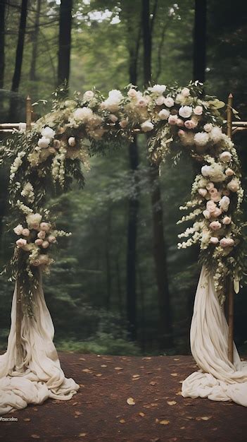 Arco De La Ceremonia De Bodas Al Aire Libre Foto Premium