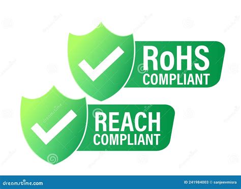 Reach Compliance And Rohs Compliant Vector Icon Stock Vector